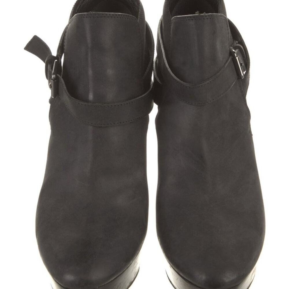 Burberry Black Beat Check Nubuck Suede Stiletto Heeled Boots Size 11 - Picture 3 of 5